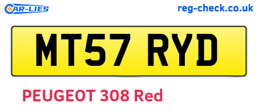 MT57RYD are the vehicle registration plates.