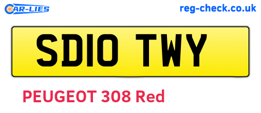 SD10TWY are the vehicle registration plates.