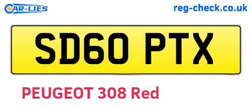 SD60PTX are the vehicle registration plates.