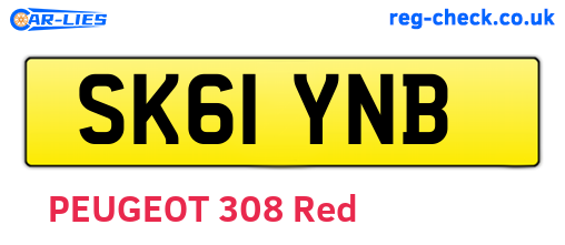 SK61YNB are the vehicle registration plates.