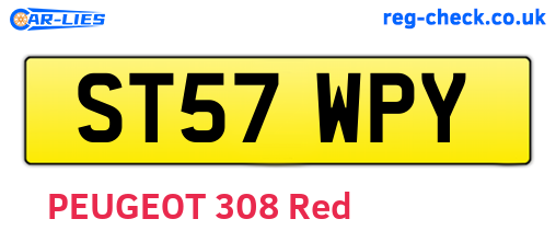 ST57WPY are the vehicle registration plates.