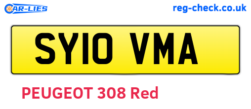 SY10VMA are the vehicle registration plates.