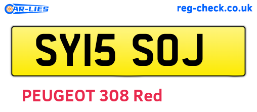 SY15SOJ are the vehicle registration plates.