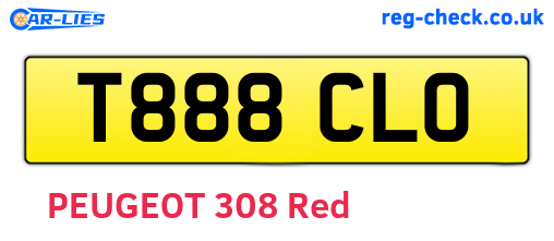 T888CLO are the vehicle registration plates.