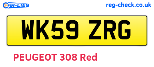 WK59ZRG are the vehicle registration plates.