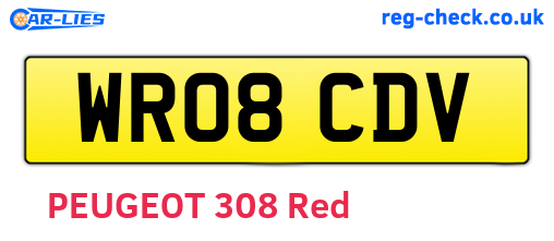 WR08CDV are the vehicle registration plates.