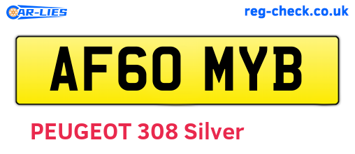 AF60MYB are the vehicle registration plates.
