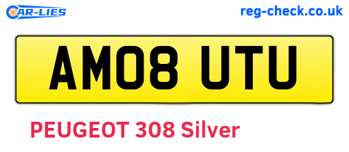 AM08UTU are the vehicle registration plates.