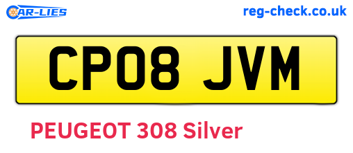 CP08JVM are the vehicle registration plates.