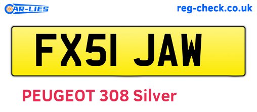 FX51JAW are the vehicle registration plates.