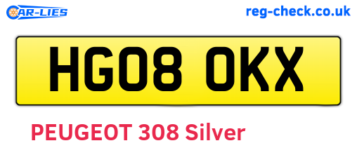 HG08OKX are the vehicle registration plates.