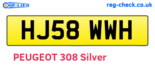 HJ58WWH are the vehicle registration plates.
