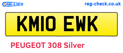 KM10EWK are the vehicle registration plates.