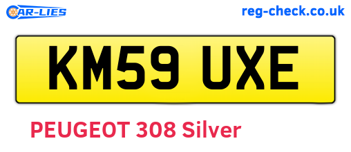 KM59UXE are the vehicle registration plates.