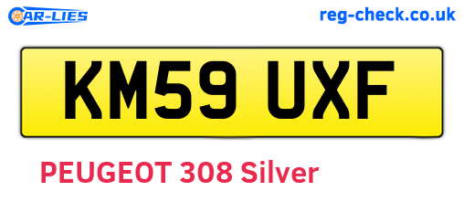 KM59UXF are the vehicle registration plates.