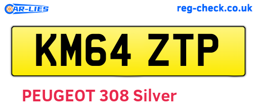 KM64ZTP are the vehicle registration plates.