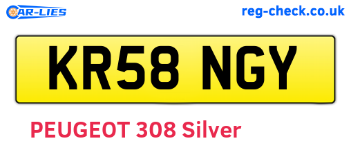 KR58NGY are the vehicle registration plates.