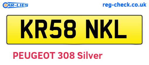 KR58NKL are the vehicle registration plates.