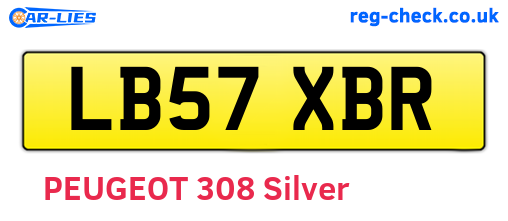 LB57XBR are the vehicle registration plates.