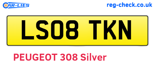 LS08TKN are the vehicle registration plates.