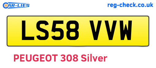 LS58VVW are the vehicle registration plates.