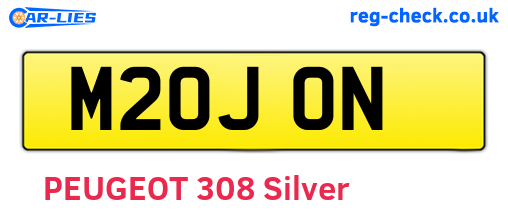 M20JON are the vehicle registration plates.