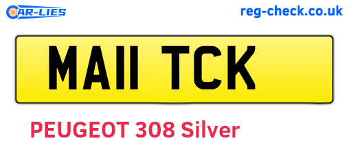 MA11TCK are the vehicle registration plates.