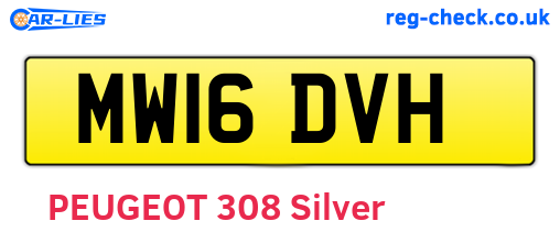 MW16DVH are the vehicle registration plates.