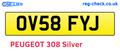 OV58FYJ are the vehicle registration plates.