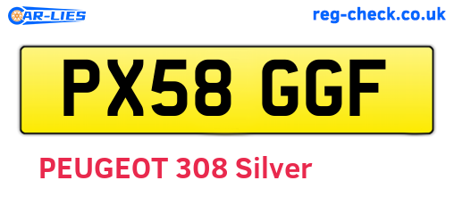 PX58GGF are the vehicle registration plates.