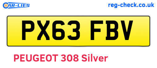 PX63FBV are the vehicle registration plates.