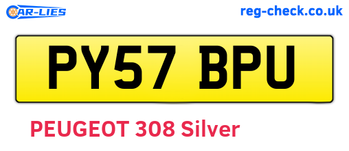 PY57BPU are the vehicle registration plates.