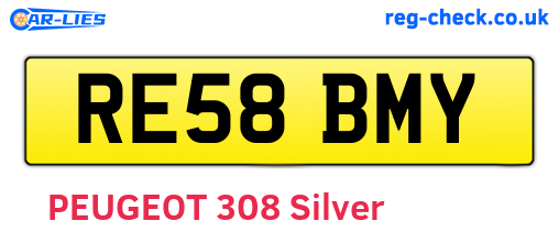 RE58BMY are the vehicle registration plates.