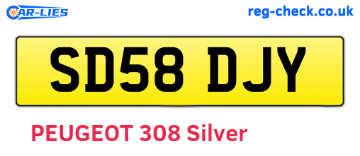 SD58DJY are the vehicle registration plates.
