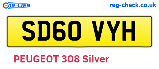 SD60VYH are the vehicle registration plates.