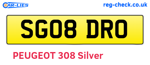 SG08DRO are the vehicle registration plates.