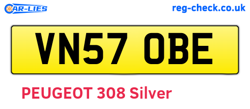 VN57OBE are the vehicle registration plates.