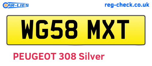 WG58MXT are the vehicle registration plates.