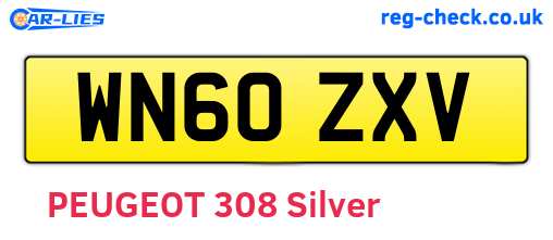 WN60ZXV are the vehicle registration plates.