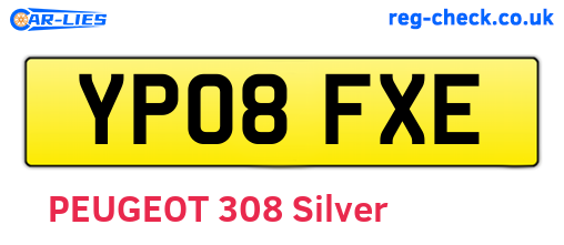 YP08FXE are the vehicle registration plates.