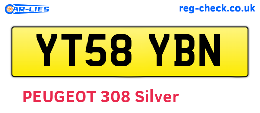 YT58YBN are the vehicle registration plates.