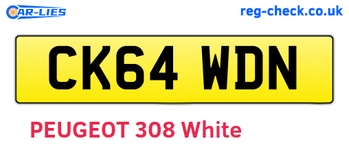 CK64WDN are the vehicle registration plates.