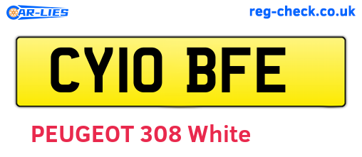 CY10BFE are the vehicle registration plates.