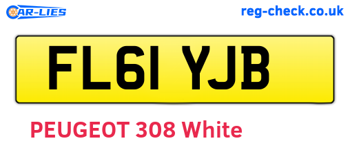 FL61YJB are the vehicle registration plates.