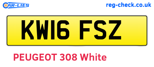 KW16FSZ are the vehicle registration plates.