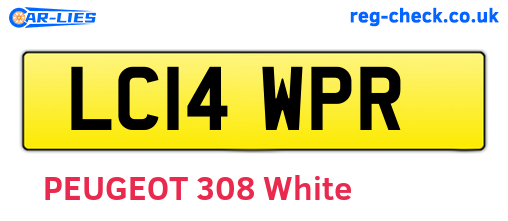 LC14WPR are the vehicle registration plates.