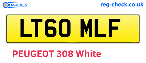 LT60MLF are the vehicle registration plates.