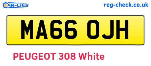MA66OJH are the vehicle registration plates.