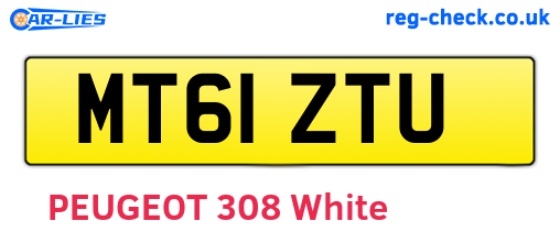 MT61ZTU are the vehicle registration plates.