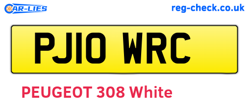 PJ10WRC are the vehicle registration plates.